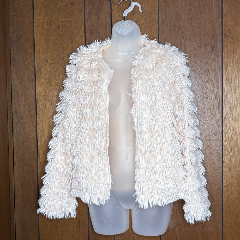 Fashion Nova Jacket Women S Blush Fringe Shaggy Fairy Boho‎ Festival Coquette